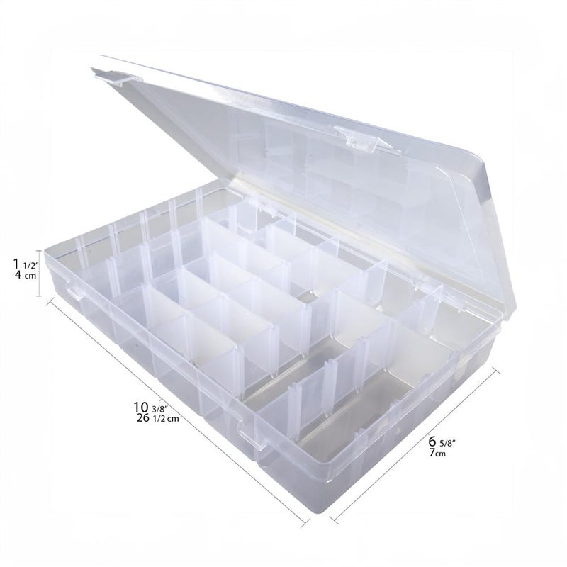 Craft County Embroidery Floss and Thread Organizer Box â€“ 17 Compartments â€“ Clear White Plastic â€“ Empty (Organizer) - Image 5